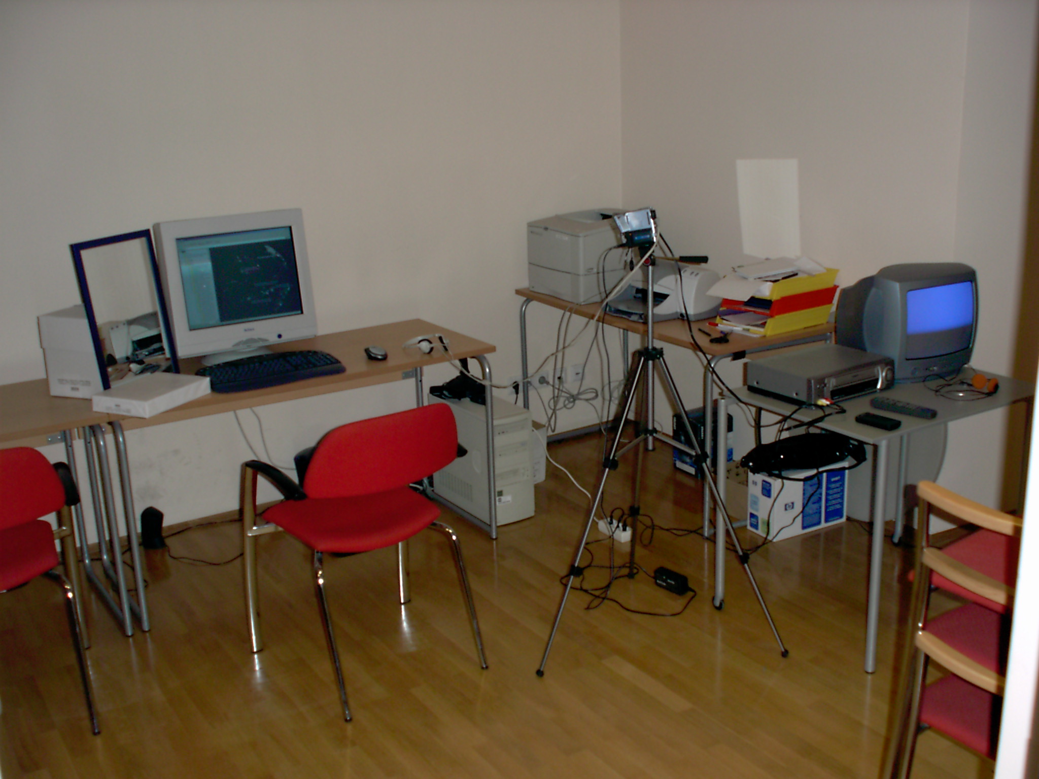 Simple usability test setup in 2002.